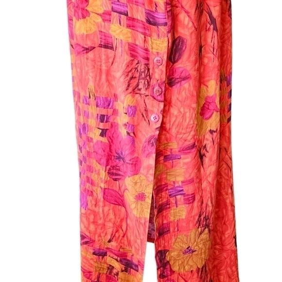 Jams World Fireflower Vintage Midi Side Slit Floral Dress Size Small - Picture 6 of 15